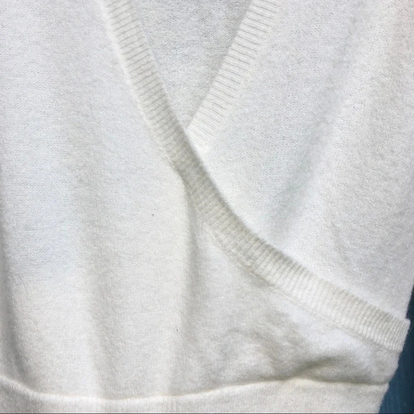 Madewell Cream Wrap Front Pullover Sweater XL NWT Ivory Surplice Winter Fall - Picture 5 of 8